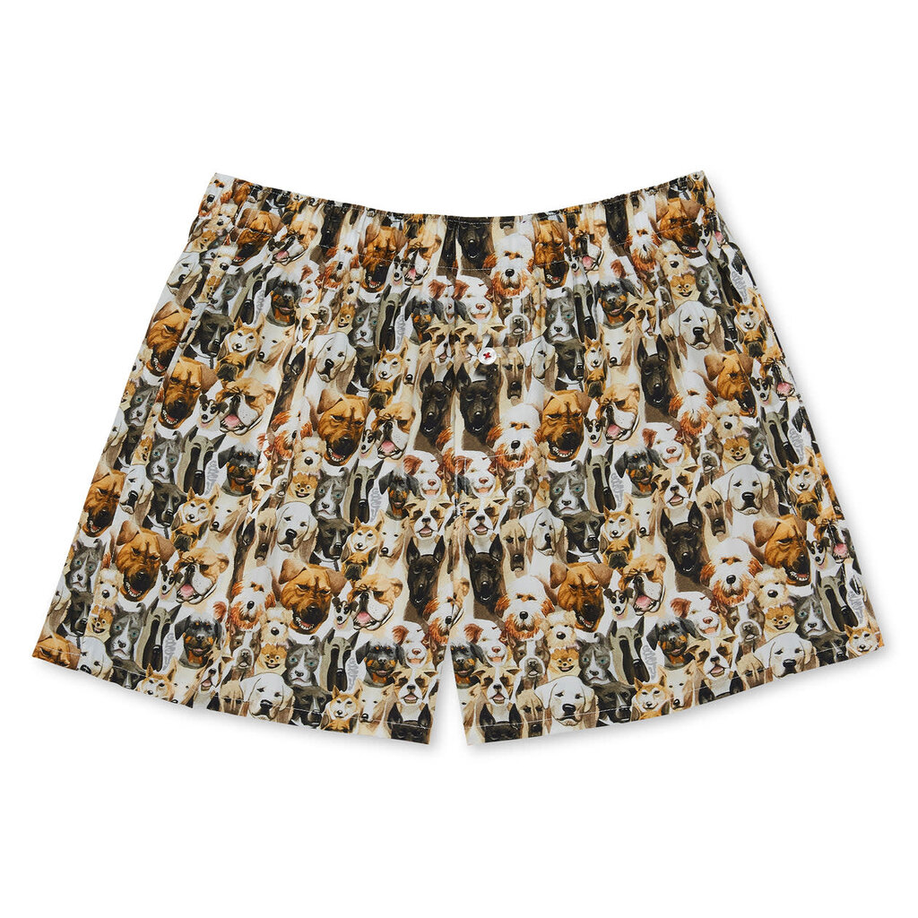 Druthers NYC Druthers Organic Cotton Watercolor Dogs Boxer Shorts White