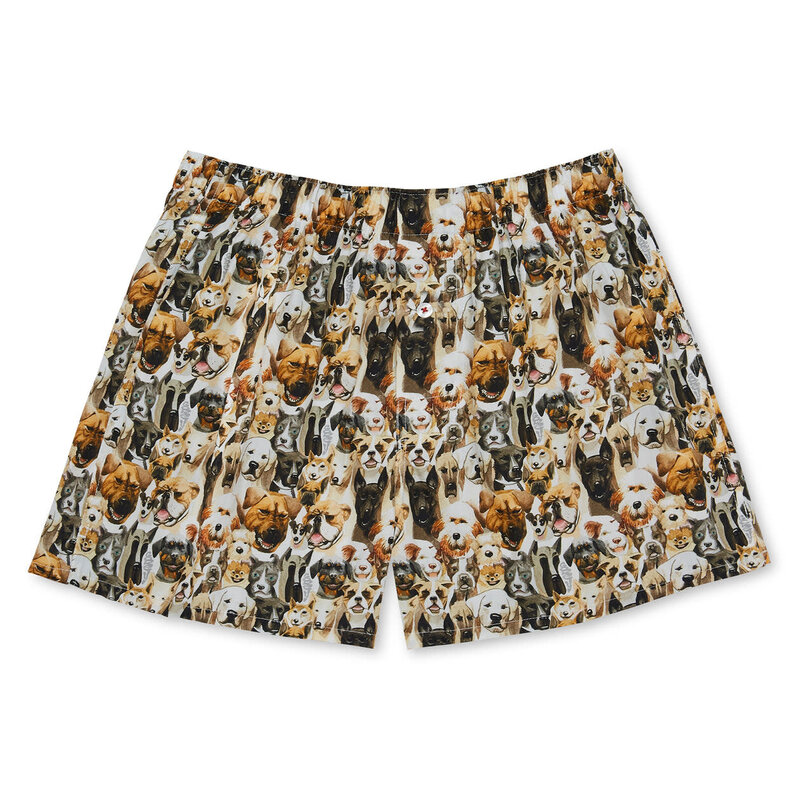 Druthers NYC Druthers Organic Cotton Watercolor Dogs Boxer Shorts White