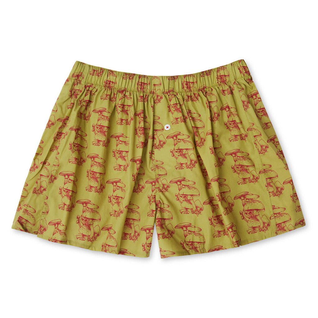 Druthers NYC Druthers Organic Cotton Gorey Sketch Shroom Boxer Short Butterscotch