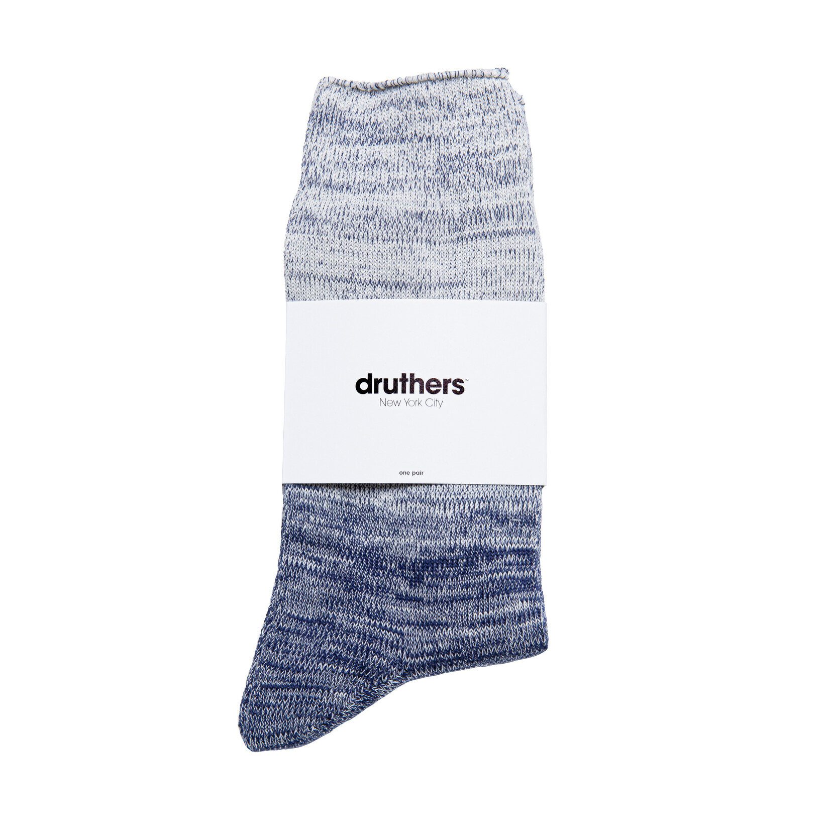 Druthers NYC Druthers Organic Cotton Gradient Crew Sock Navy & White