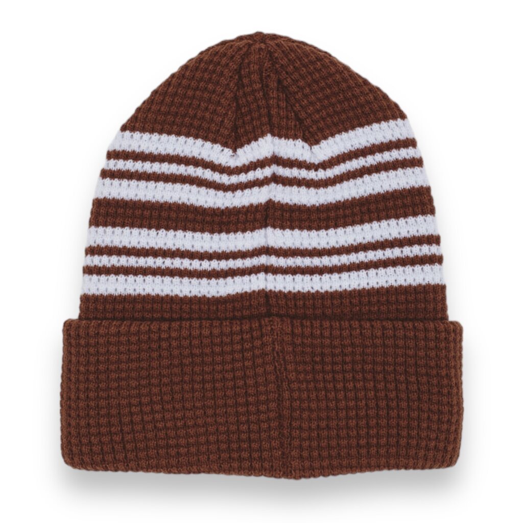 Fucking Awesome FA Cursive Waffle Cuff Beanie Brown
