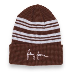 Fucking Awesome FA Cursive Waffle Cuff Beanie Brown
