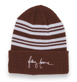 Fucking Awesome FA Cursive Waffle Cuff Beanie Brown
