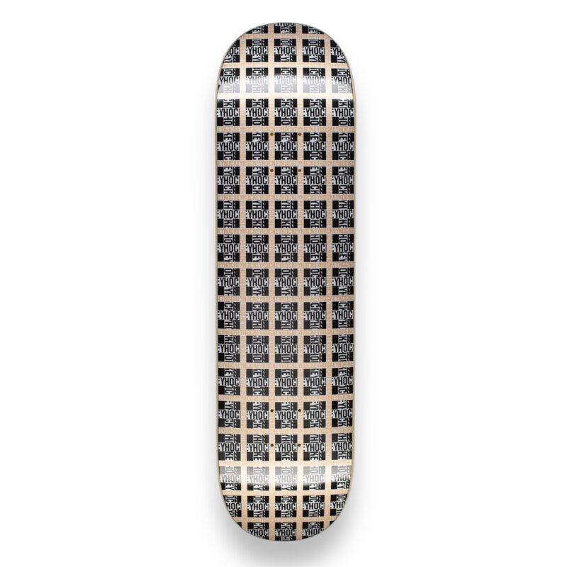 Hockey Hockey Plaid Gold Shape 1 Deck 8.5”