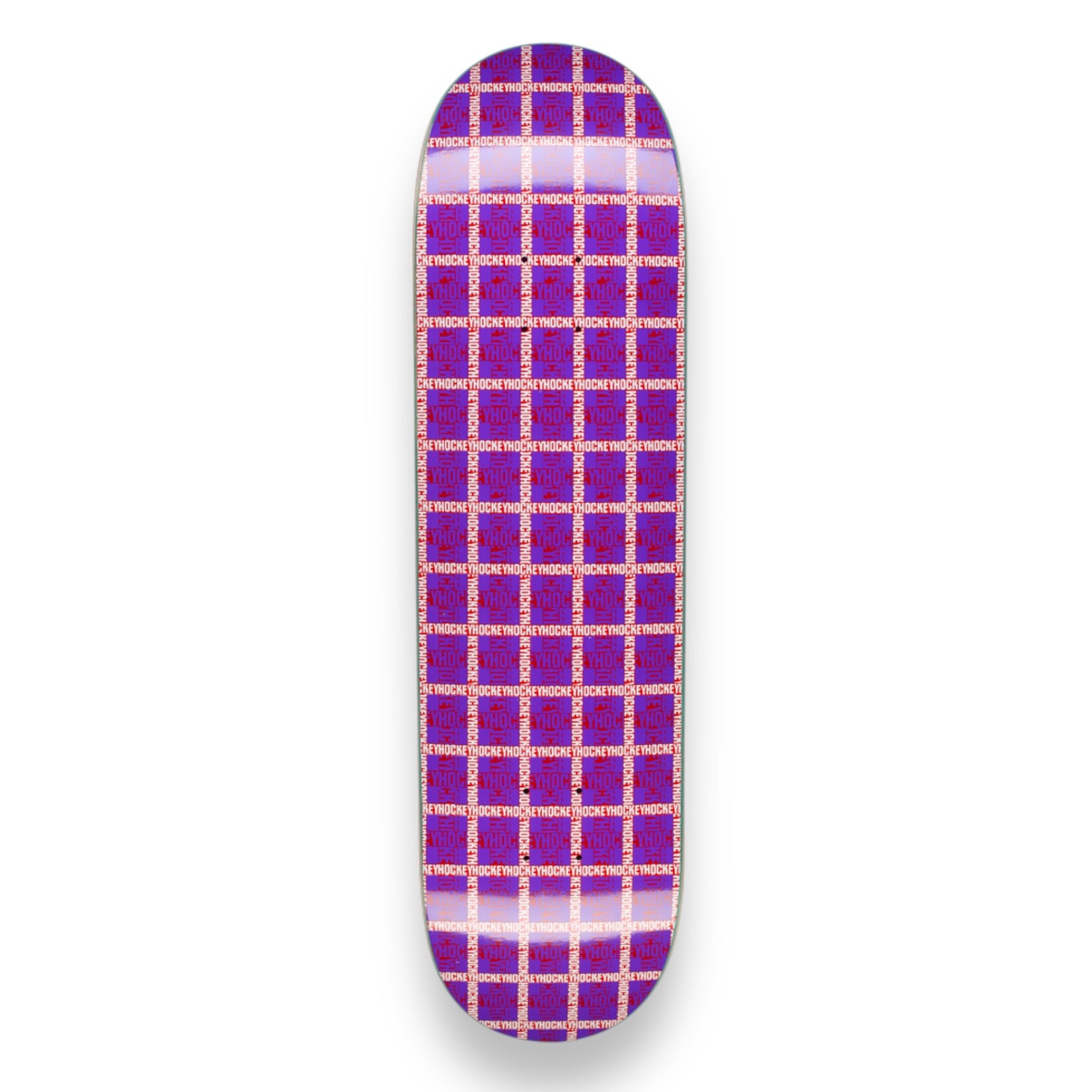 Hockey Hockey Plaid Purple Shape 2 Deck 8.25”