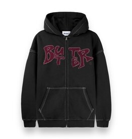 Butter Goods Butter Fabric Applique Zip-Thru Hood Black