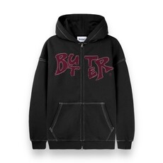 Butter Goods Butter Fabric Applique Zip-Thru Hood Black