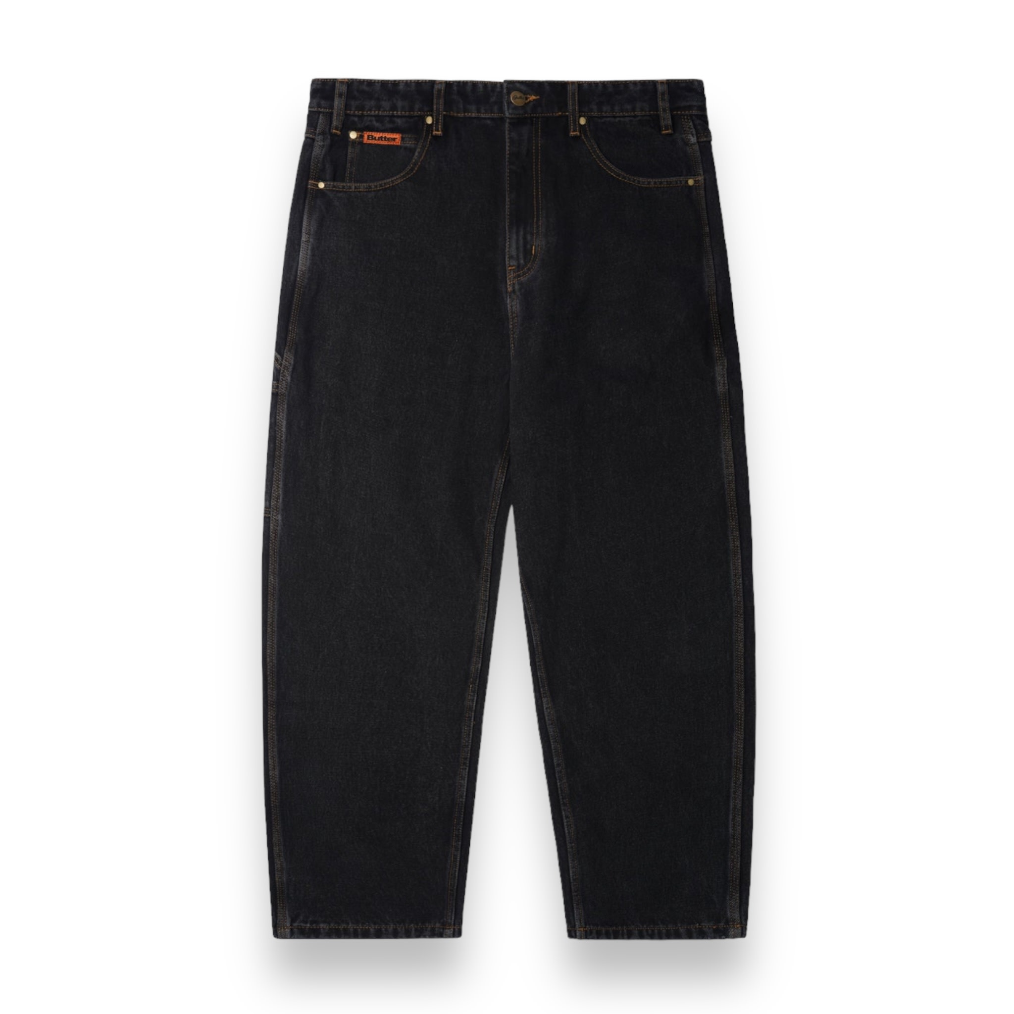 ≪超目玉★12月≫ Butter Baggy Shop Skate Modern Post - Black Washed Jeans Denim パンツ
