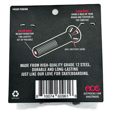 Ace Trucks Ace Hollow Bolts W/Grippers Allen 1”