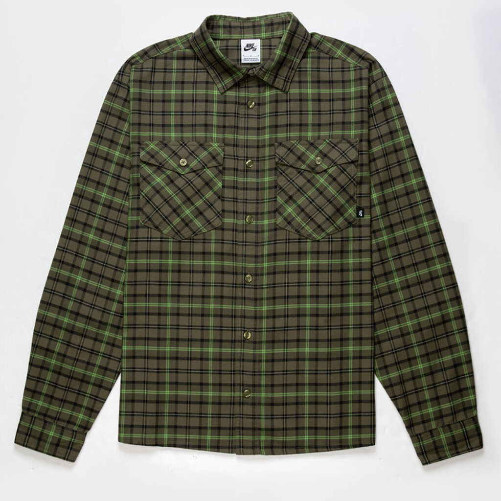Nike SB Nike SB Button Up Flannel Shirt Olive/Khaki
