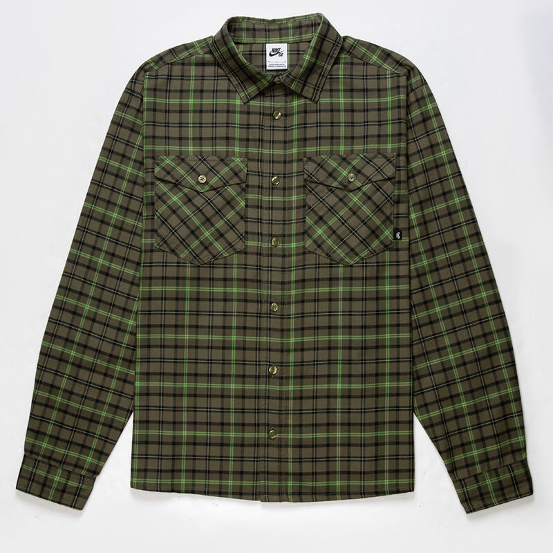 Nike SB Nike SB Button Up Flannel Shirt Olive/Khaki