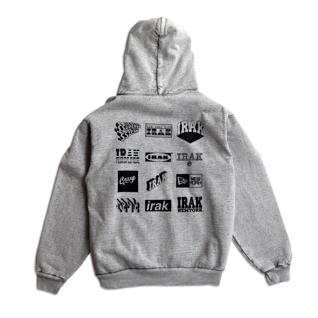 IRAK IRAK Logos Hoody Limestone Mineral Wash