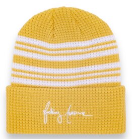 Fucking Awesome FA Cursive Waffle Cuff Beanie Yellow