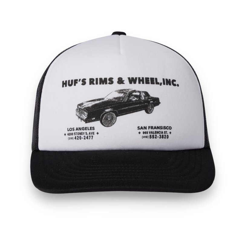 HUF Worldwide HUF Rim & Wheels Trucker Hat Black