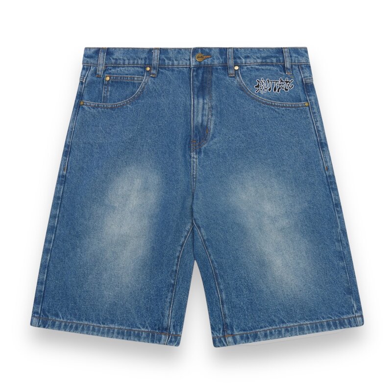 Butter Goods Butter Ink Denim Shorts Worn Blue