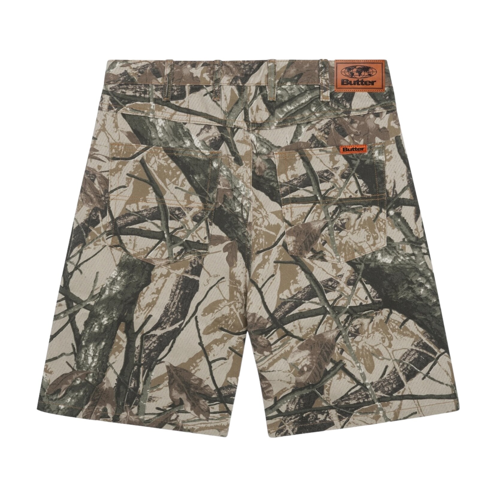 Butter Foliage Camo Denim Shorts Tan - Post Modern Skate Shop