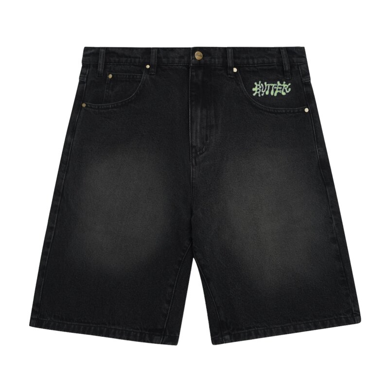 Butter Goods Butter Ink Denim Shorts Worn Black