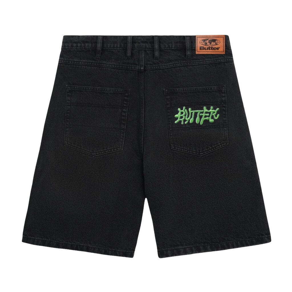 Butter Goods Butter Ink Denim Shorts Worn Black