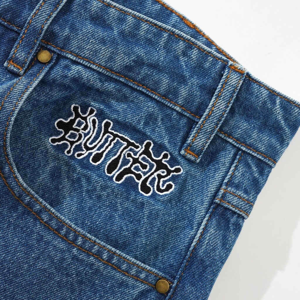 Butter Goods Butter Ink Denim Jeans Worn Blue