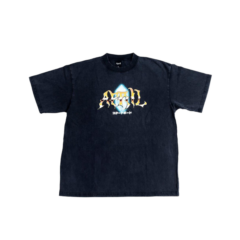 April April Skateboarding Tee Washed Black