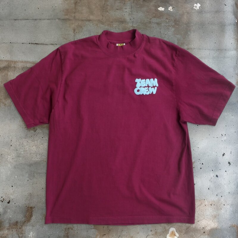 IRAK IRAK Puff Tee Mock Neck Ruby