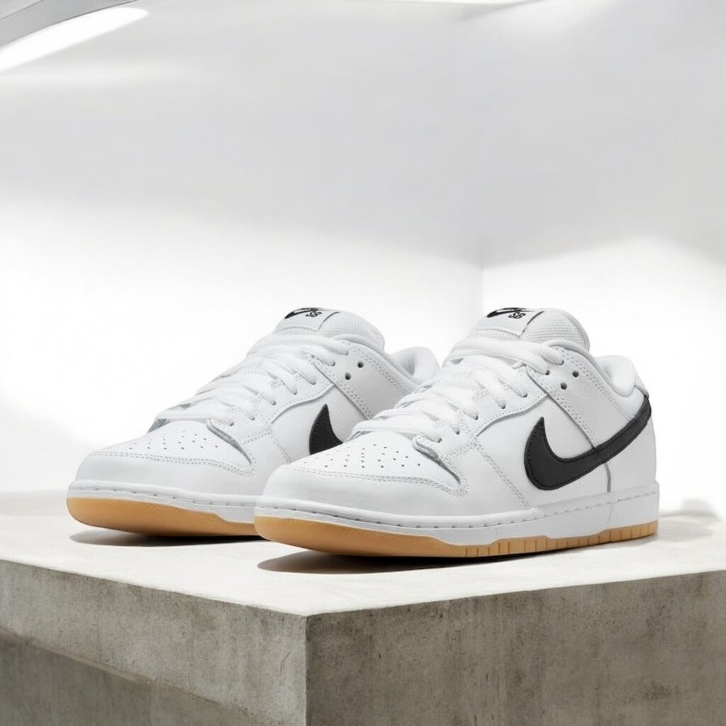 スケートボード NIKE SB DUNK LOW PRO WHITE/BLACK 26CM Nike SB Dunk Low Pro 