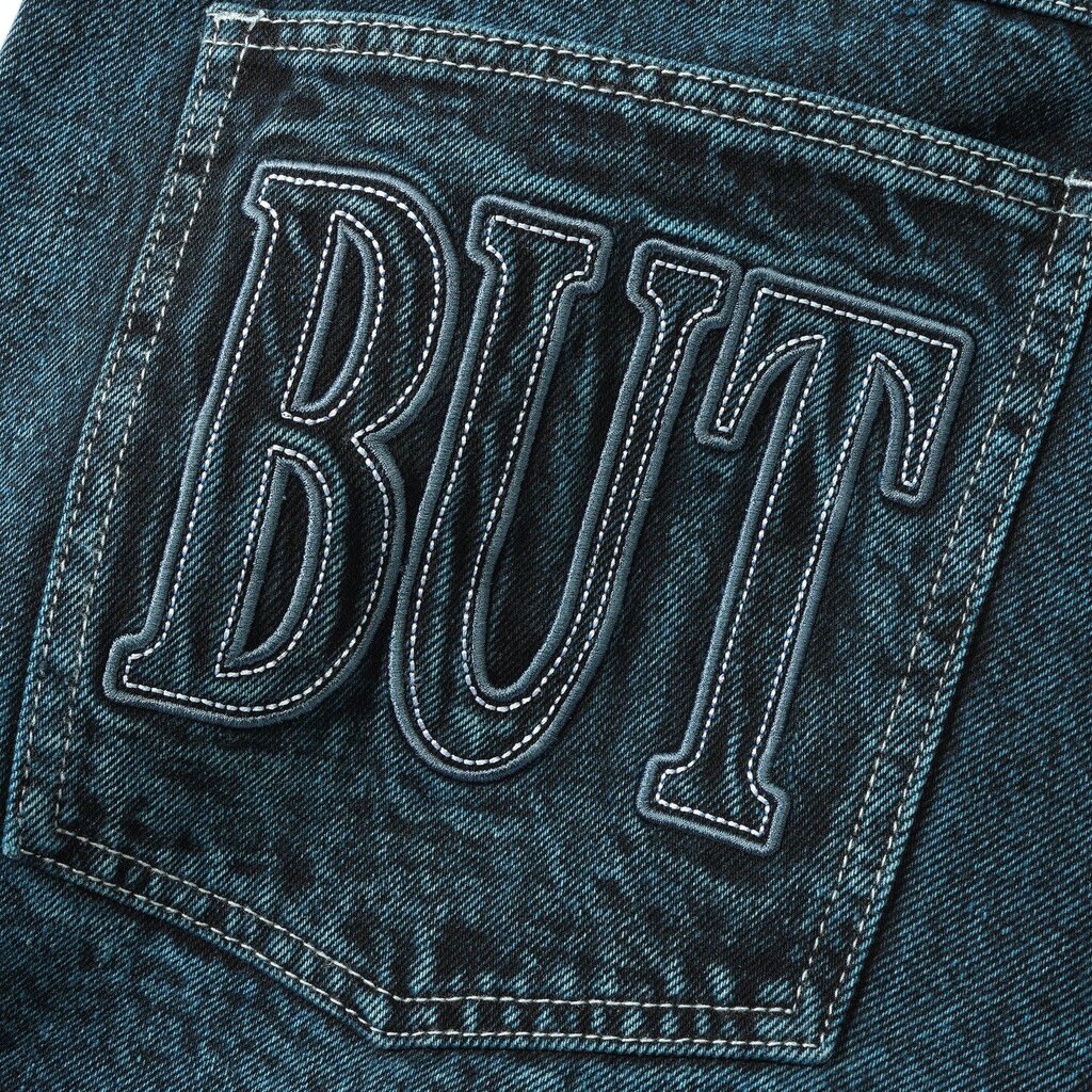 Butter Goods Butter Applique Denim Shorts Acid Indigo