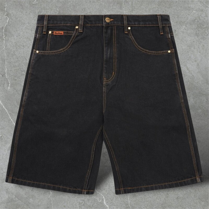 Butter Goods Butter Baggy Denim Shorts Washed Black