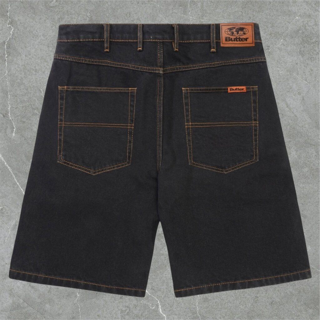 Butter Goods Butter Baggy Denim Shorts Washed Black