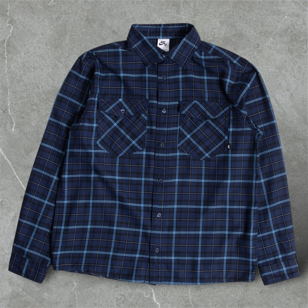 Nike SB Nike SB Button Up Flannel Shirt Midnight Navy/Obsidian