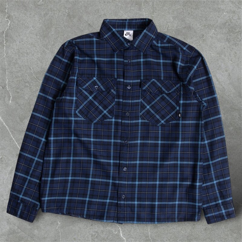 Nike SB Nike SB Button Up Flannel Shirt Midnight Navy/Obsidian