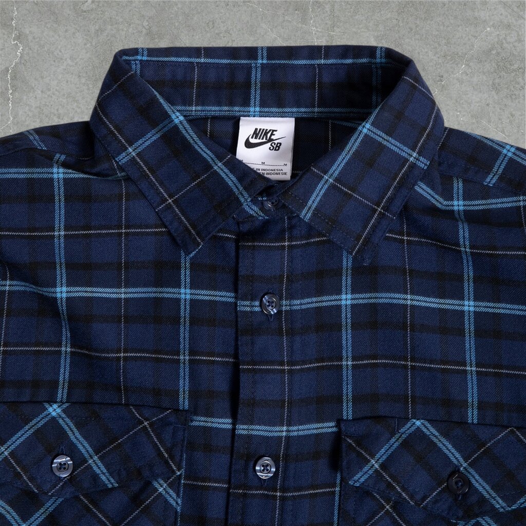 Nike SB Nike SB Button Up Flannel Shirt Midnight Navy/Obsidian