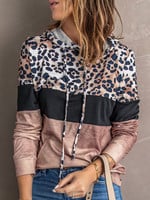 Leopard Tie Dye Color Block Hoodie