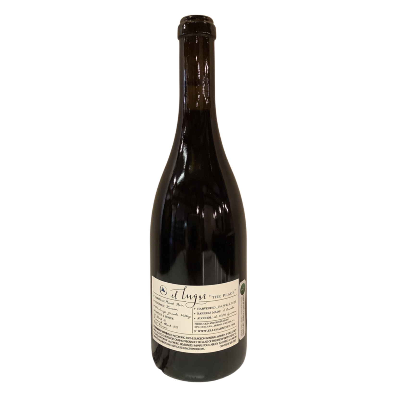 2019 El Lugar "Rincon Vineyard" Pinot Noir, Arroyo Grande Valley CA