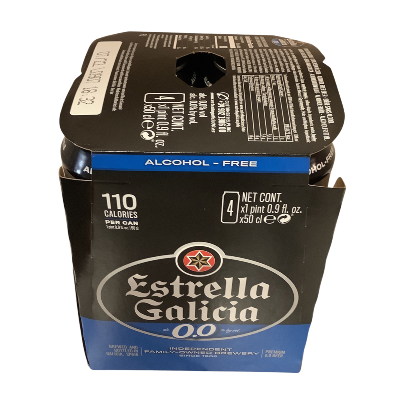 Estrella Galicia 0.0 Alcohol-Free Beer (16 OZ), Spain