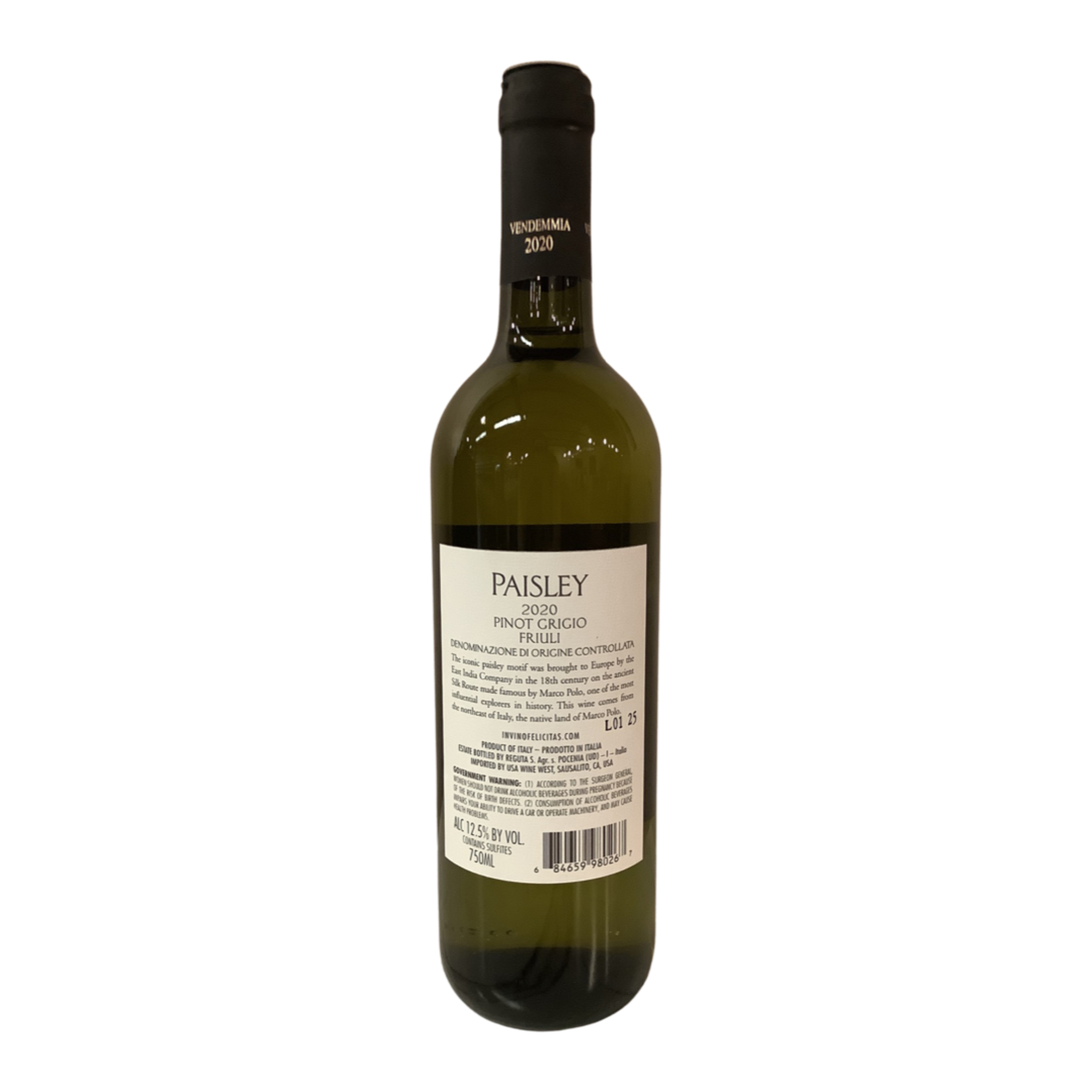 2020 Paisley Pinot Grigio, Friuli IT