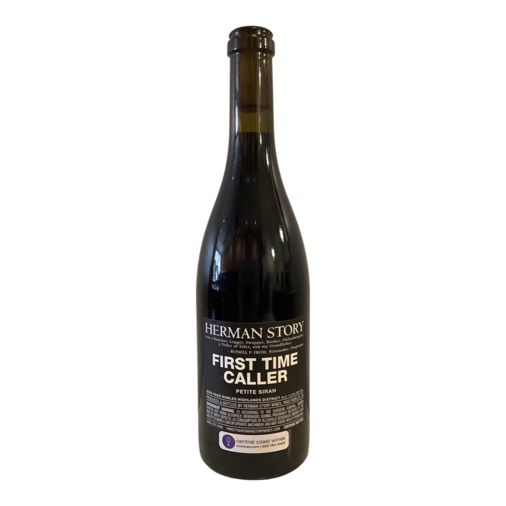 2019 Herman Story "First Time Caller" Petite Sirah, Paso Robles CA