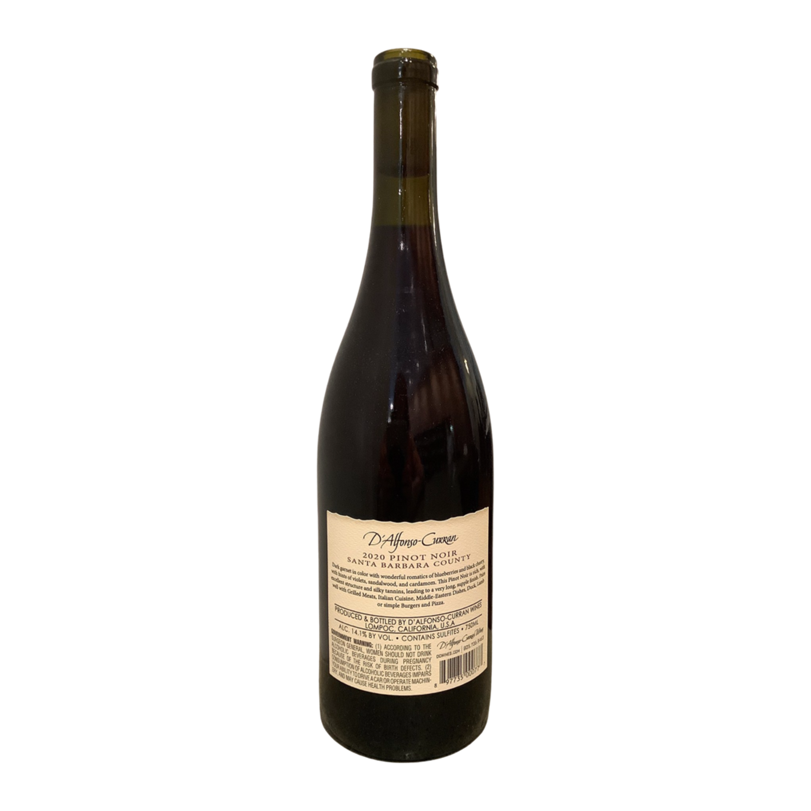 2020 D'Alfonso-Curran Pinot Noir, Santa Barbara County CA