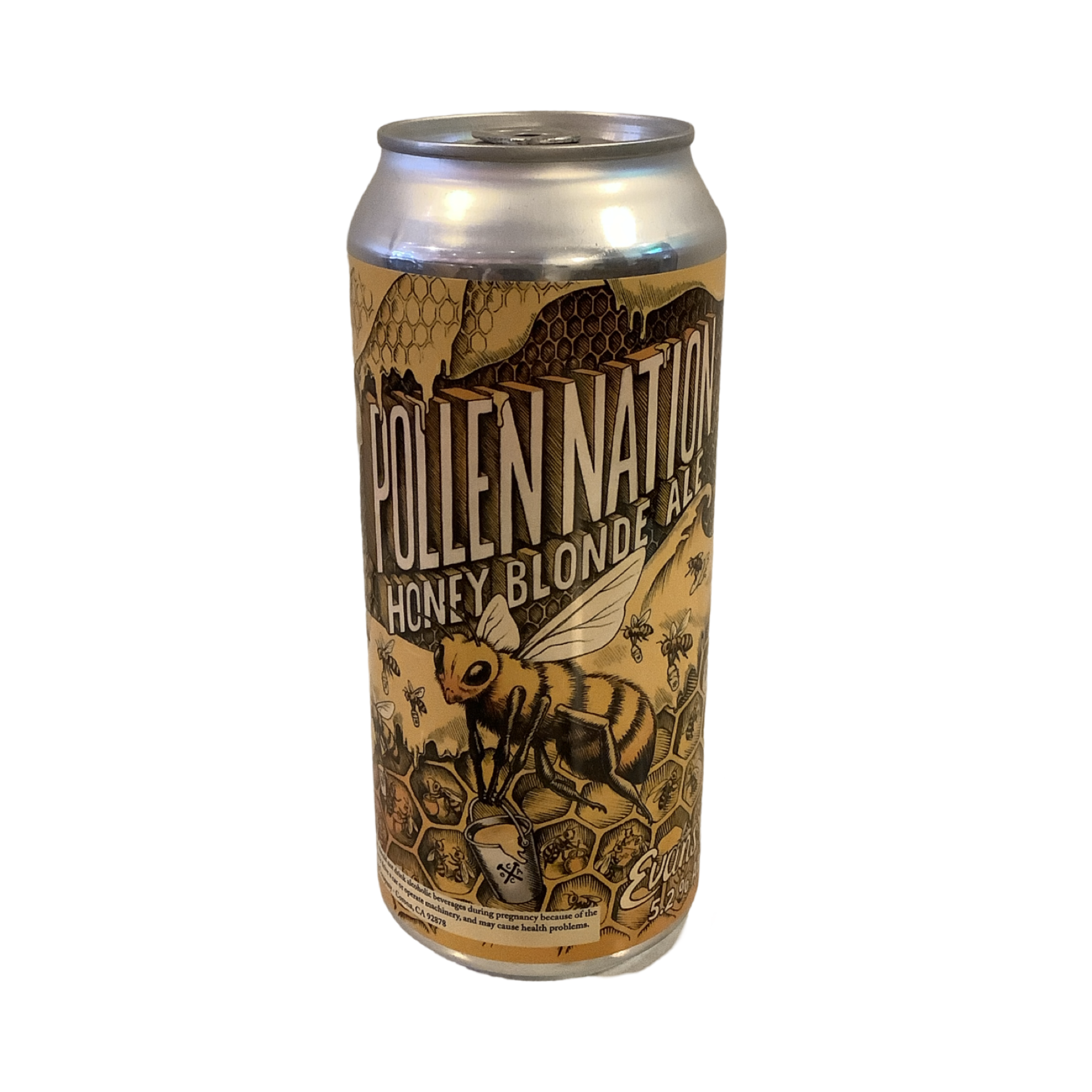 Evans Brewing "Pollen Nation" Honey Blonde Ale (16 OZ), Corona CA