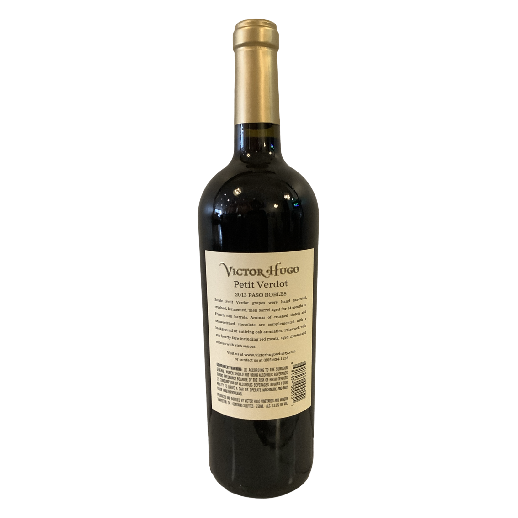 2013 Victor Hugo Petit Verdot, Templeton Gap District CA
