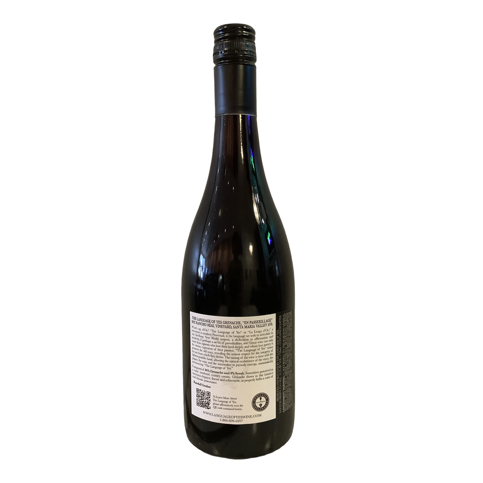 2022 Language of Yes Grenache "En Passerillage", Santa Maria Valley CA