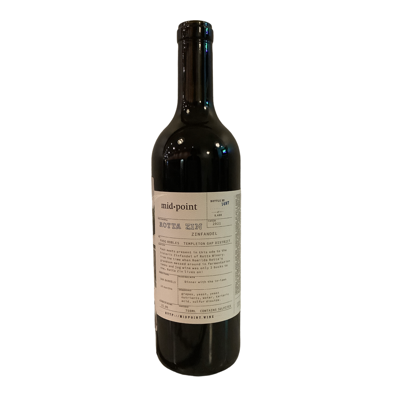 2021 Midpoint "Rotta" Zinfandel, Templeton Gap District CA