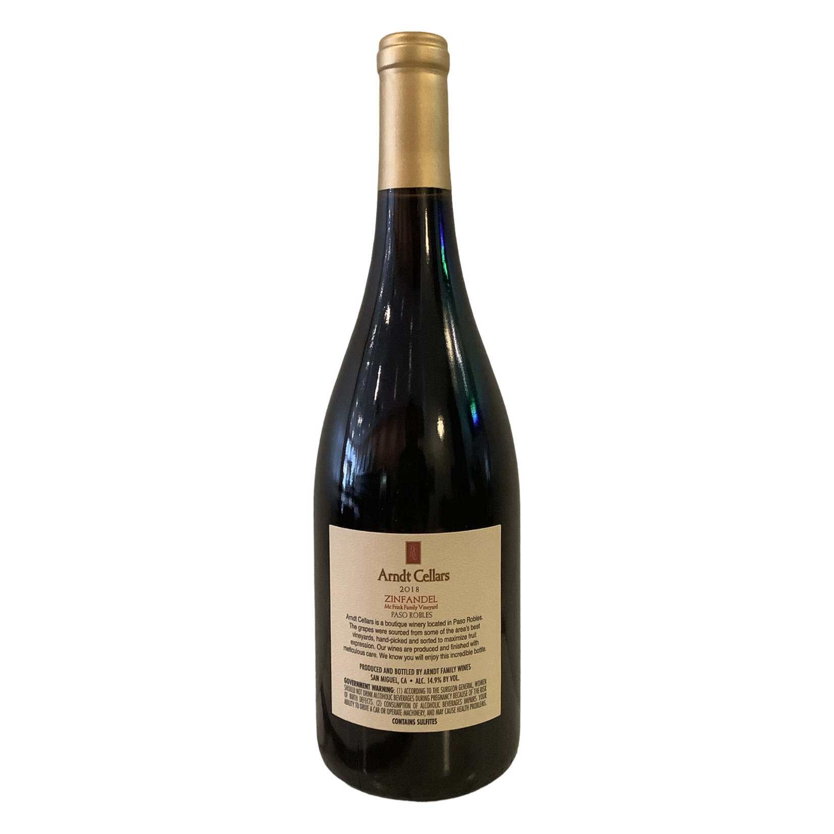 2018 Arndt Cellars "McFrink Vineyard" Zinfandel, Paso Robles CA
