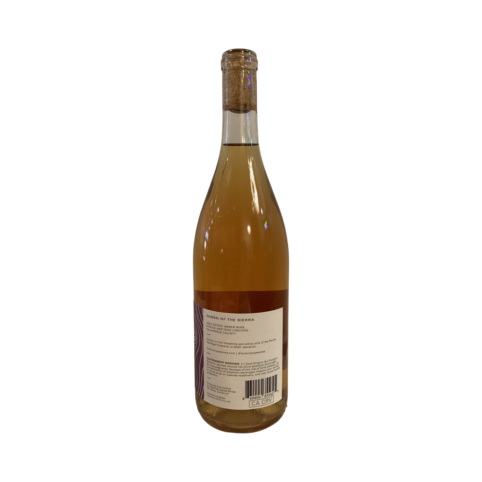 2023 Forlorn Hope "Queen Of The Sierra" | "Rorick Heritage Vineyard"  Amber Wine, Calaveras County CA