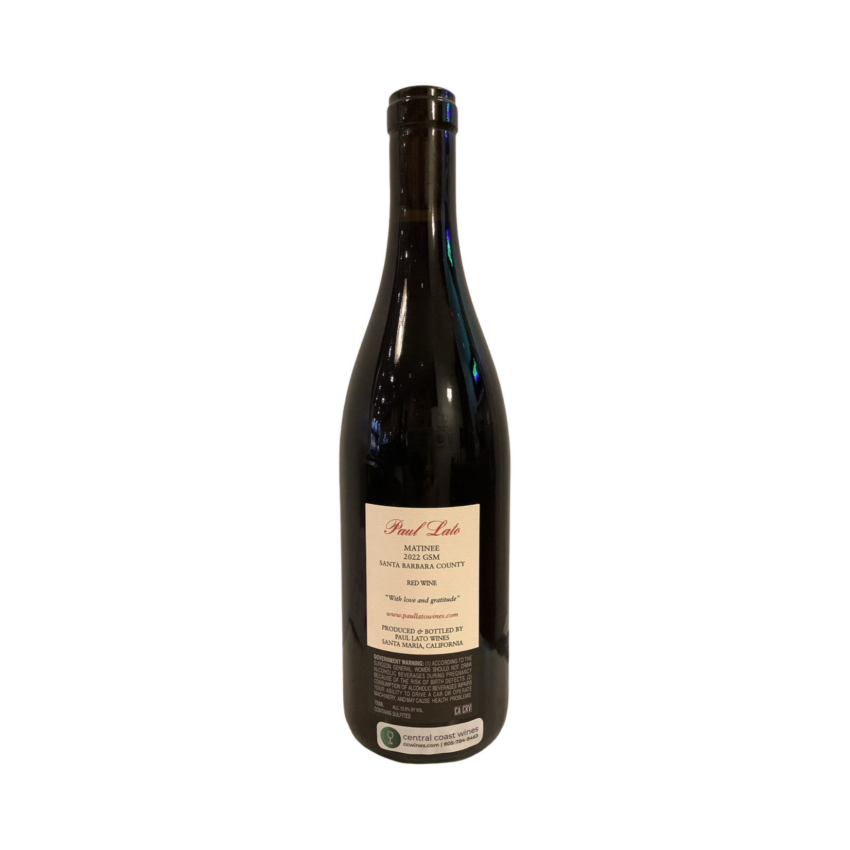 2022 Paul Lato "Matinee" GSM Blend, Santa Barbara County CA
