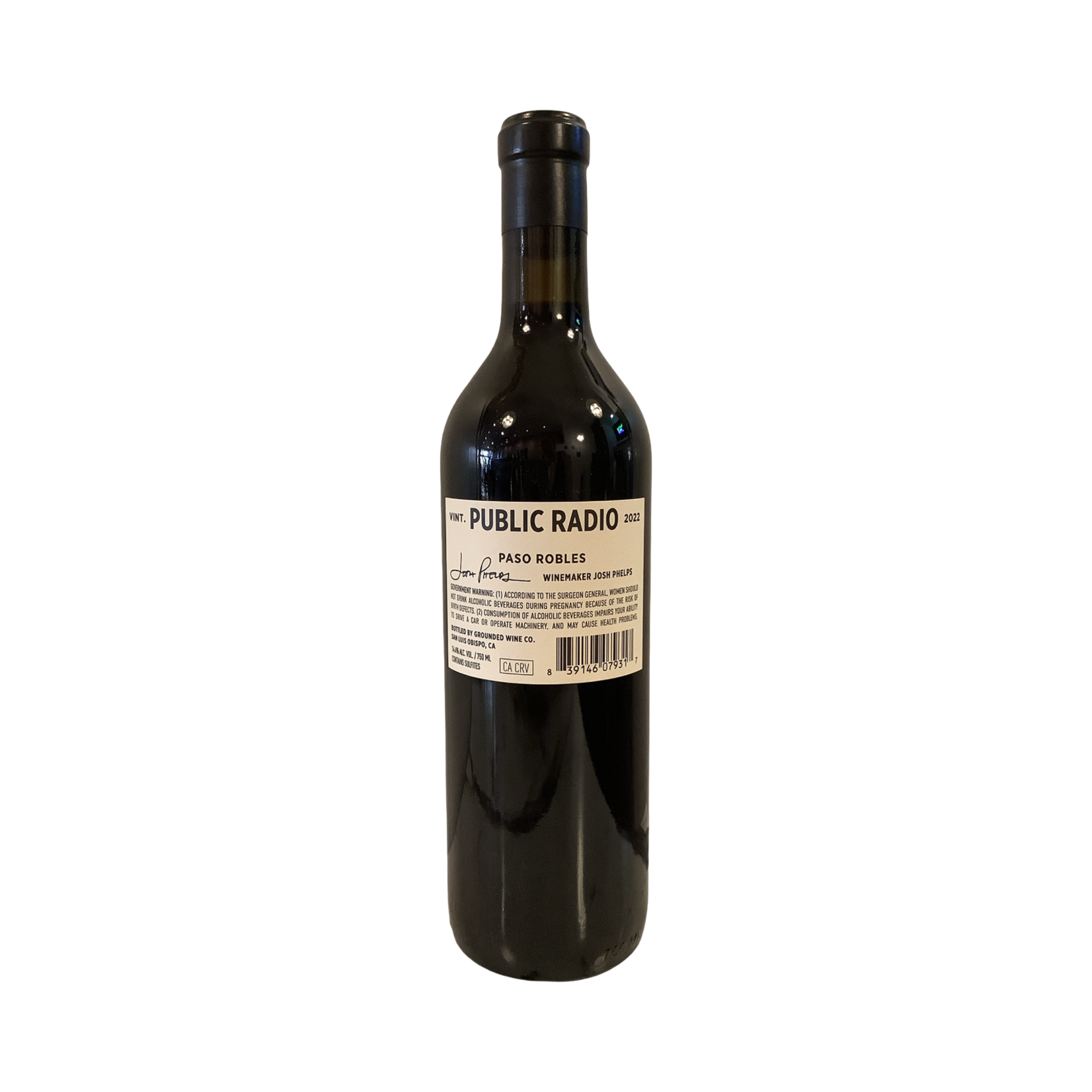 2022 Grounded Wine "Public Radio" Red Blend, Paso Robles CA