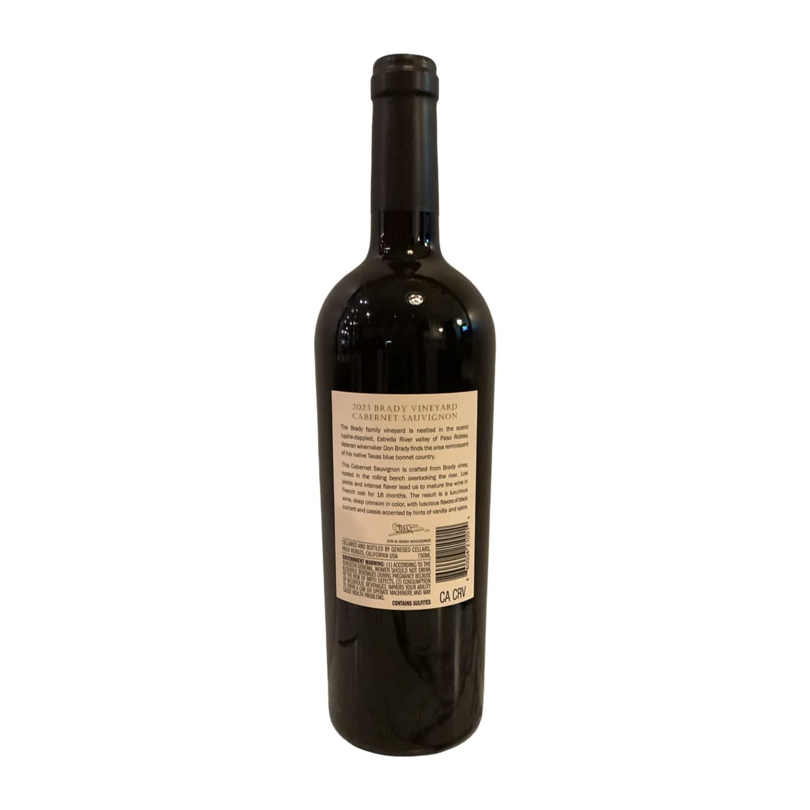 2023 Brady Cabernet Sauvignon, Paso Robles CA