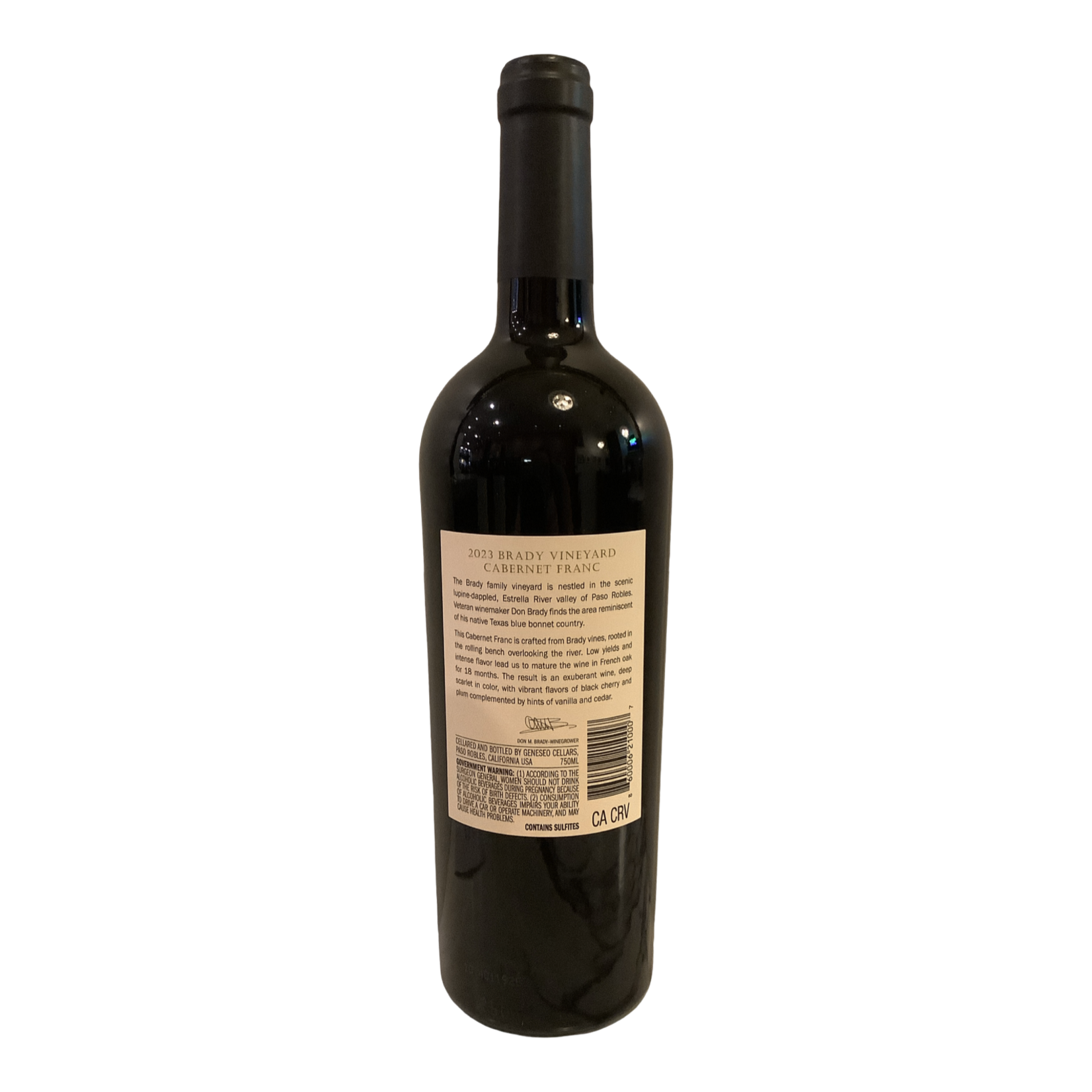 2023 Brady Cabernet Franc, Paso Robles CA