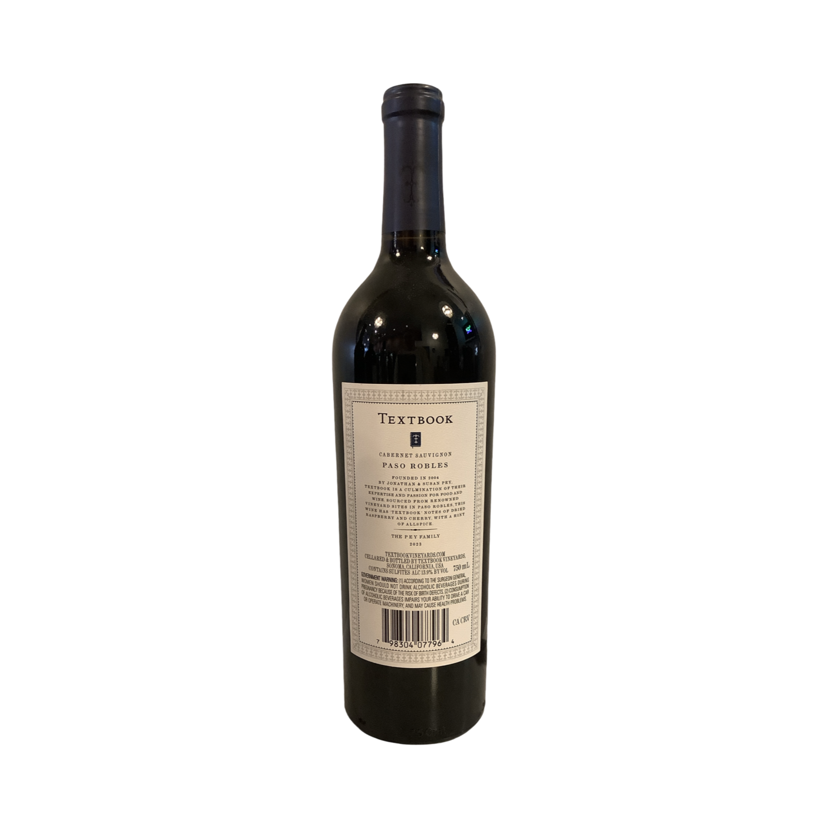 2023 Textbook Cabernet Sauvignon Organic, Paso Robles CA