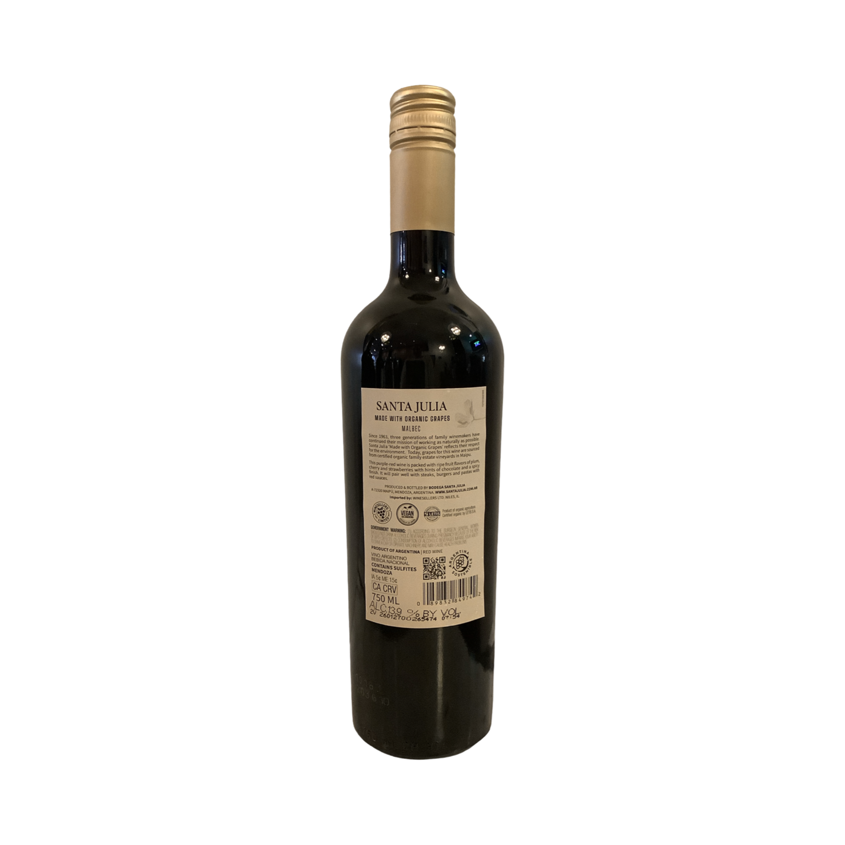 2025 Santa Julia Organica Malbec, Argentina